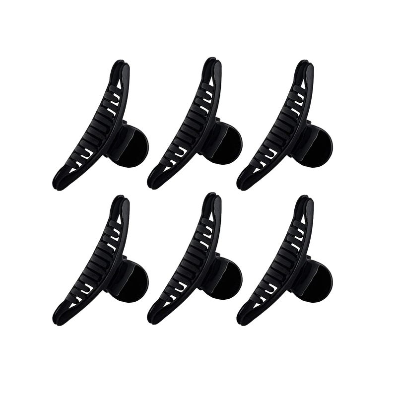 BIRDWARE Medium-Size Black Color Imported Acrylic Material Stone Butterfly Hair Clips For Women (Pack of 6 Pc, Black Colour) | Hair Clutchers | Hair Clip - Image 1