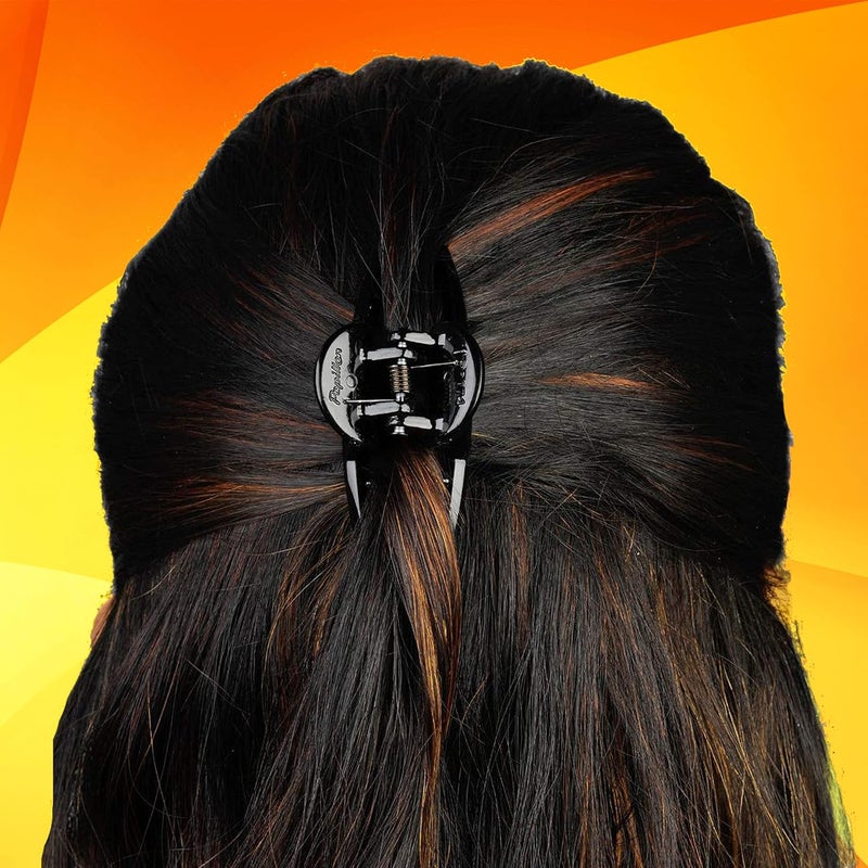 BIRDWARE Medium-Size Black Color Imported Acrylic Material Stone Butterfly Hair Clips For Women (Pack of 6 Pc, Black Colour) | Hair Clutchers | Hair Clip - Image 5