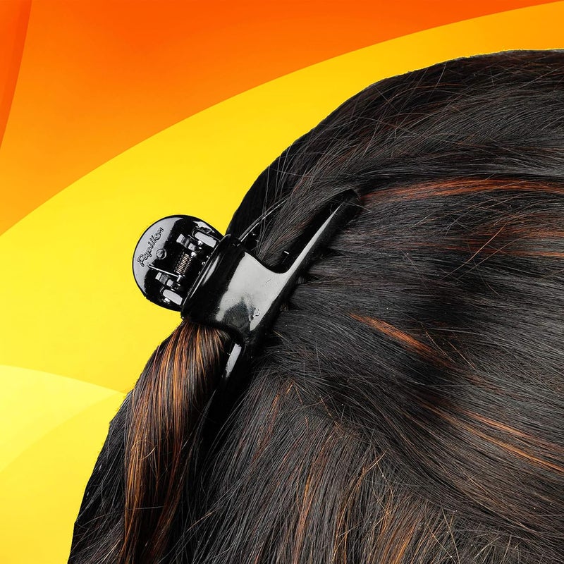 BIRDWARE Medium-Size Black Color Imported Acrylic Material Stone Butterfly Hair Clips For Women (Pack of 6 Pc, Black Colour) | Hair Clutchers | Hair Clip - Image 4