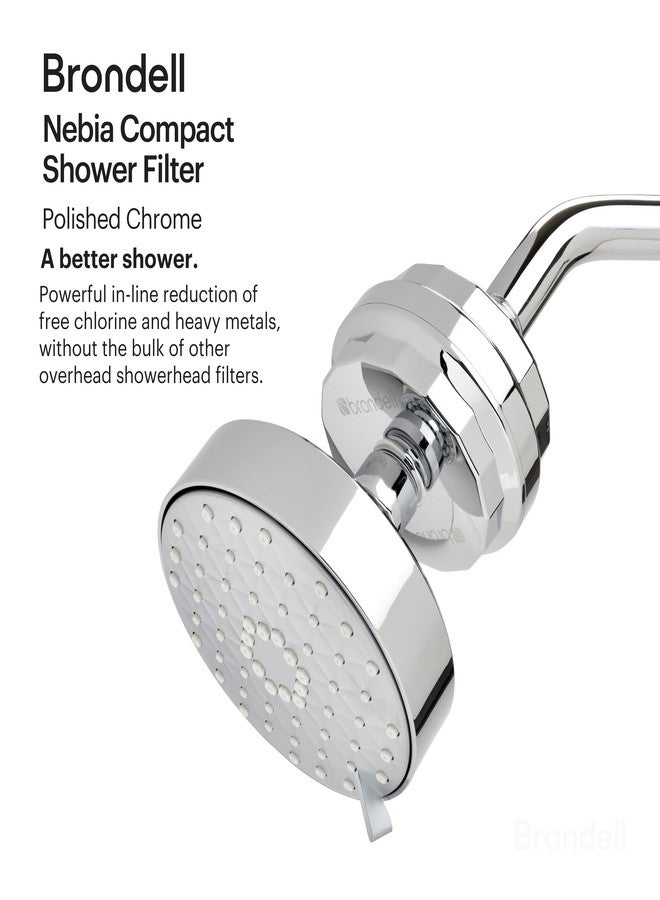 Brondell Shower Filter VivaSpring, Compact Polished Chrome - High Output, 100% High-Purity KDF Filtration, With FF-30 Filter Cartridge, Filtered Shower Water for Healthier Skin & Hair - Image 2