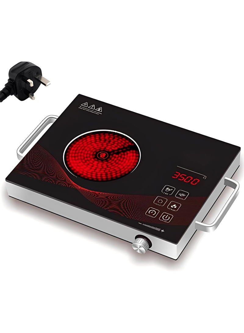 Infrared Electric Cooktop 3500W, Portable High-Power Infrared Cooker with Digital LED Display, Touch Control & Timer, Adjustable Heat Glass Plate Electric Stove for Fast Cooking – Home & Commercial Use