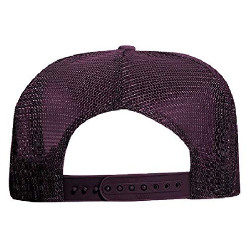 OTTO Polyester Foam Front 5 Panel High Crown Mesh Back Trucker Hat - Maroon - Image 4