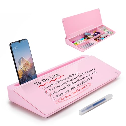 TSJ OFFICE Desktop Whiteboard Dry-Erase-Board - Computer Keyboard Stand White Board Surface Pad with Drawer, Desk Organizers with Accessories for Office, Home, School Supplies - Image 1