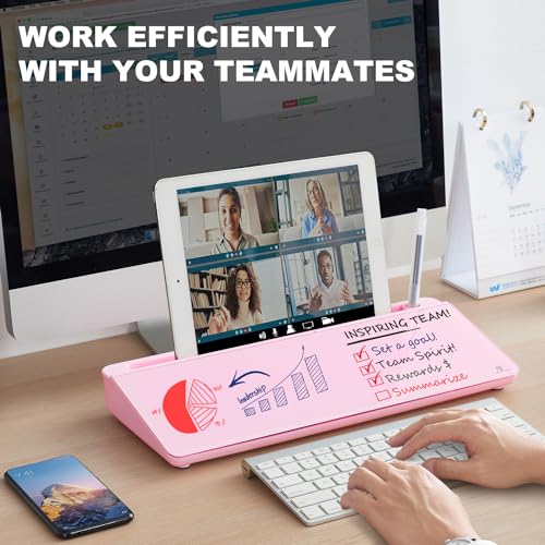 TSJ OFFICE Desktop Whiteboard Dry-Erase-Board - Computer Keyboard Stand White Board Surface Pad with Drawer, Desk Organizers with Accessories for Office, Home, School Supplies - Image 2