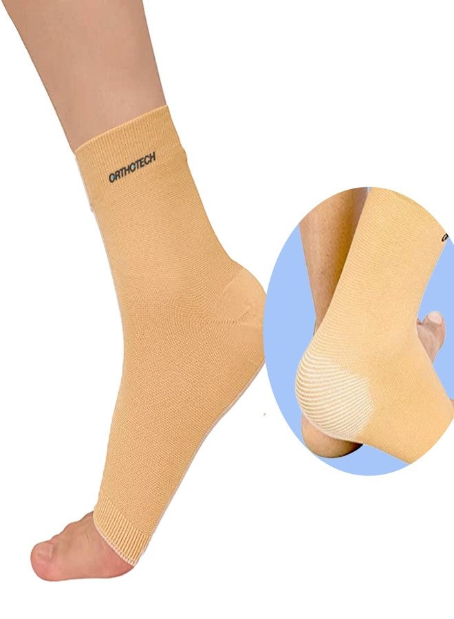 Orthotech Compression Ankle Sleeve Support | Elastic Foot Brace | Breathable Stretch Fabric | Joint Stability Relief | Compression Socks | Plantar Fasciitis | Heel Pain | Arch Support (Medium) - Image 1