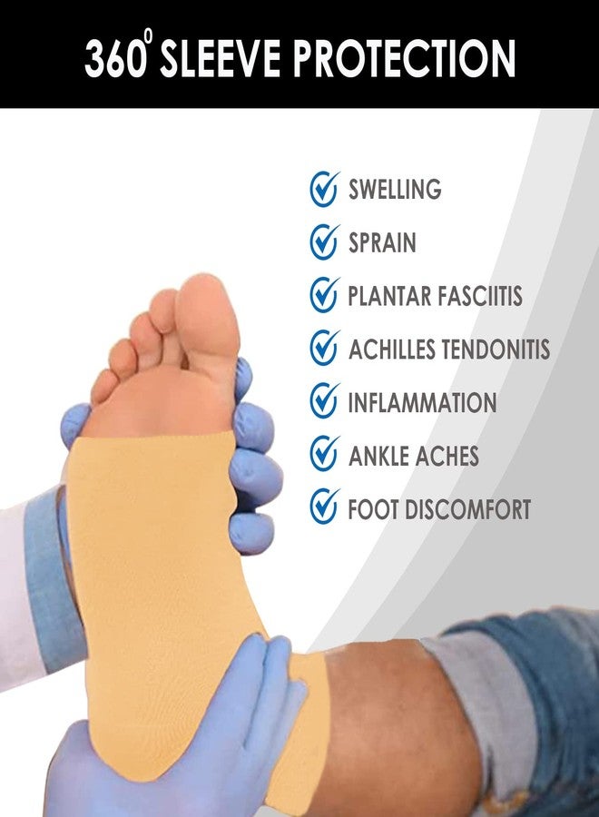 Orthotech Compression Ankle Sleeve Support | Elastic Foot Brace | Breathable Stretch Fabric | Joint Stability Relief | Compression Socks | Plantar Fasciitis | Heel Pain | Arch Support (Medium) - Image 3