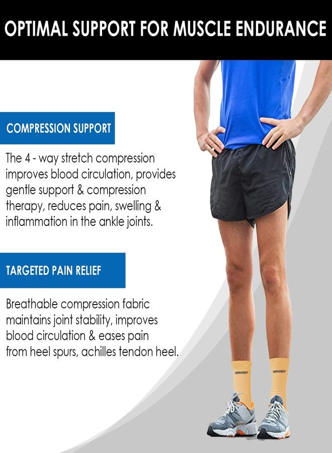 Orthotech Compression Ankle Sleeve Support | Elastic Foot Brace | Breathable Stretch Fabric | Joint Stability Relief | Compression Socks | Plantar Fasciitis | Heel Pain | Arch Support (Medium) - Image 4