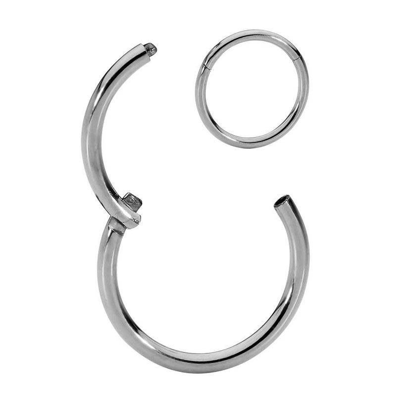365 Sleepers (14G 6mm) Titanium Implant Grade Nose Rings Septum Jewelry Hinged Segment Ring Body Piercing Nose Hoop Lip Rings Helix Cartilage Rook Earrings - Image 1