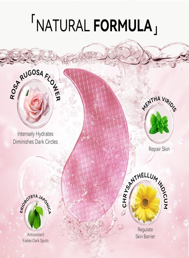 BREYLEE Pink Rose Eye Mask- 60 Pcs - Puffy Eyes and Dark Circles Treatments - Look Younger and Reduce Wrinkles and Fine Lines Undereye, Improve and Firm eye Skin - Pure Natural Material Extraction - Image 3