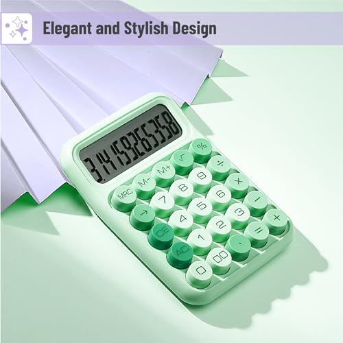 Mr. Pen- Mechanical Switch Calculator, 12 Digits, Large LCD Display, Green Calculator Big Buttons - Image 4