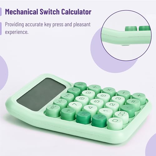 Mr. Pen- Mechanical Switch Calculator, 12 Digits, Large LCD Display, Green Calculator Big Buttons - Image 3