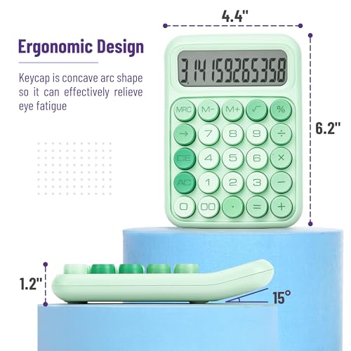 Mr. Pen- Mechanical Switch Calculator, 12 Digits, Large LCD Display, Green Calculator Big Buttons - Image 2