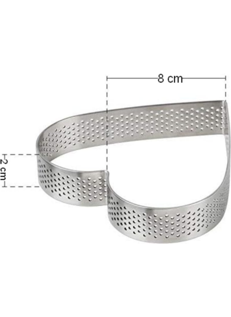 Nar Kalıp Pomegranate Mold Nar Mold Heart Shaped Perforated Trat Mold 4 Pieces Diameter-8 Cm  - Image 3