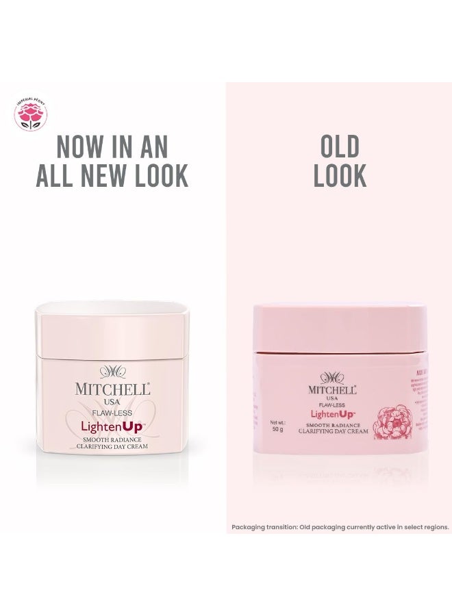 Mitchell USA Flawless Lighten Up Smooth Radiance Clarifying Day Cream – 50g with Peony Flower Extracts, Seaweed Extracts & Niacinamide | Korean-inspired Day Cream | Non-Greasy Moisturizer for Deep Hydration, Anti-Aging & Glowing Skin | Day Cream for All Skin Types - Image 4