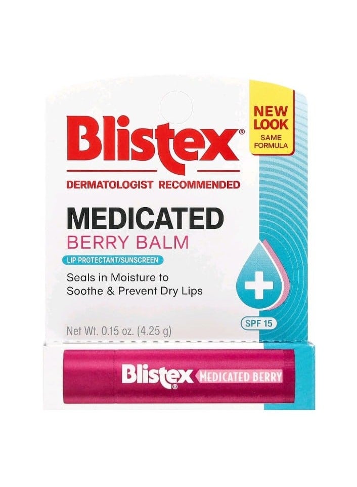 Blistex Medicated Lip Protectant/Sunscreen SPF 15 Berry 0.15 oz (4.25 g) - Image 1