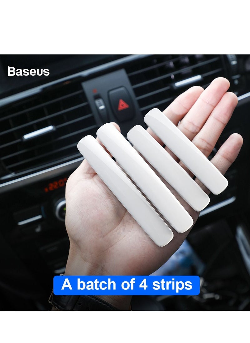 Baseus - BASEUS باب السيارة حافة الحرس باب السيارة حامي العالمي السيارات الباب الجانب حافة حماية ملصق مضاد للتصادمات المضادة للفرك الموضة يناسب معظم سيارات الدفع الرباعي شاحنة بيك اب (أبيض) 4 حزم - Image 1