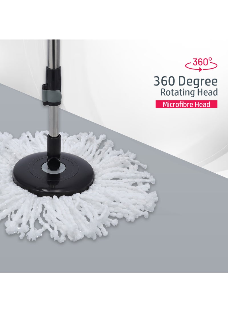 DELCASA Delcasa Nexon Turkey made Spin Easy Microfiber Mop, Telescopic handle, 13 Liter Capacity DC1967, 25 x 29 x 46 cm  - Image 2