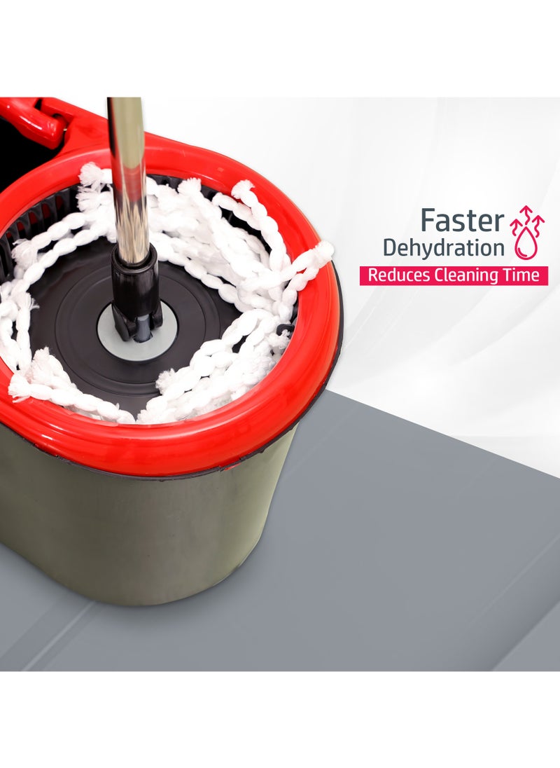 DELCASA Delcasa Nexon Turkey made Spin Easy Microfiber Mop, Telescopic handle, 13 Liter Capacity DC1967, 25 x 29 x 46 cm  - Image 4