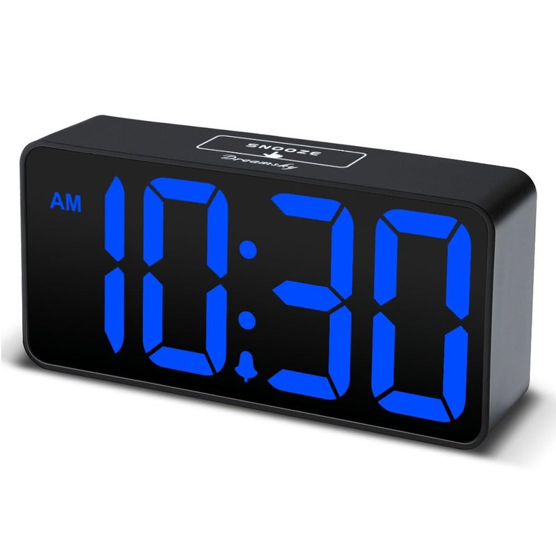 DreamSky Small Digital Alarm Clock for Bedroom Large Big Numbers Display with Brightness Dimmer Electric Bedside Desk Clock with USB Charging Port Adjustable Alarm Volume 1224Hr Snooze