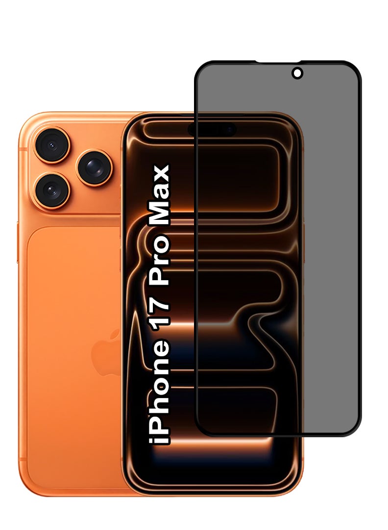 Case Up Privacy Screen Protector For Apple iPhone 17 Pro Max 6.9 Inch 9H Hardness Anit Spy Tempered Glass [100% Privacy Protection], Bubble Free Easy Installation, Full Coverage And Anti Scratch - Image 1