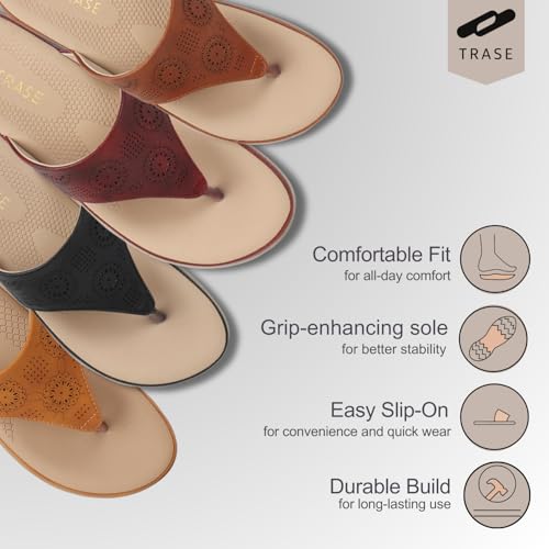 TRASE Flats for Women Stylish | Lightweight Comfortable Slippers for Woman | Soft Sole Ladies Footwear for All Day Comfort (Black, 38 EURO) - Image 4