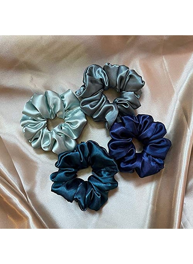 Viyanshi Silk Satin Hair Ties Scrunchies Elastic Hair Band for Women (s25) - Multicolor - Image 1