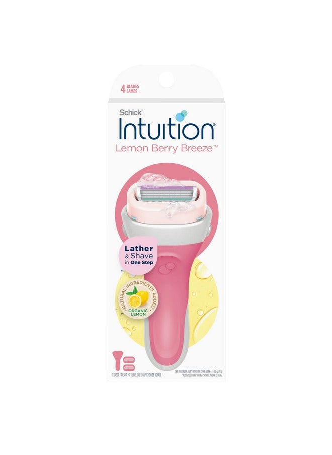 Intuition Schick Intuition Lemon Berry Breeze Razors For Women ; 1 Razor & 2 Intuition Razor Blades Refill With Organic Lemon  - Image 1