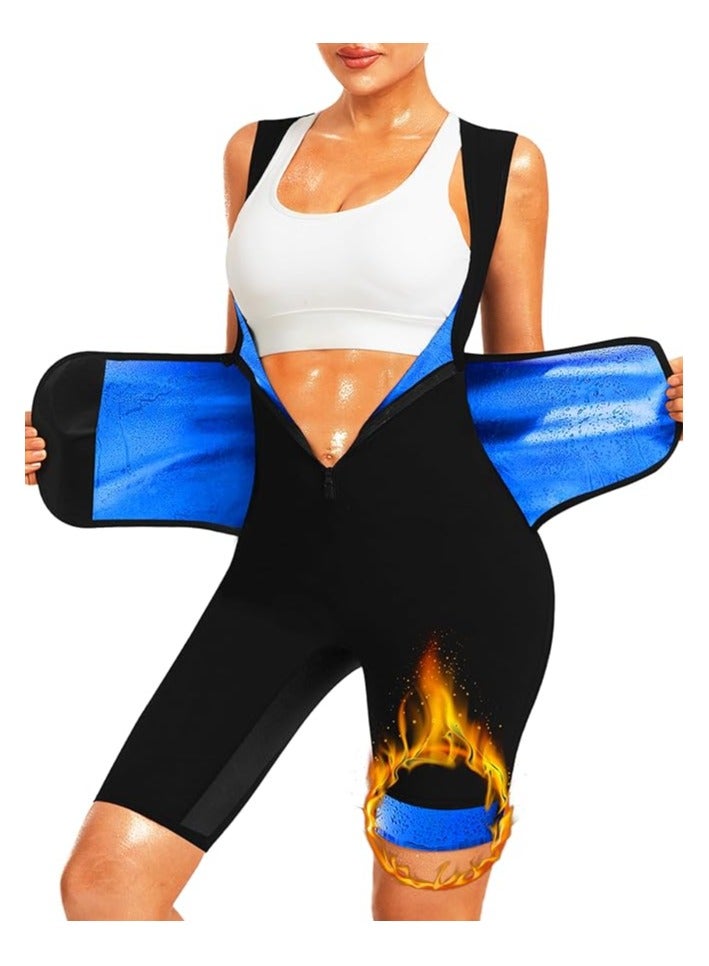 Sauna Suits for Women Full Body Sauna Waist Trainer Vest Workout Sweat Suits Sauna Jumpsuits Slimming Body Shaper - Image 1
