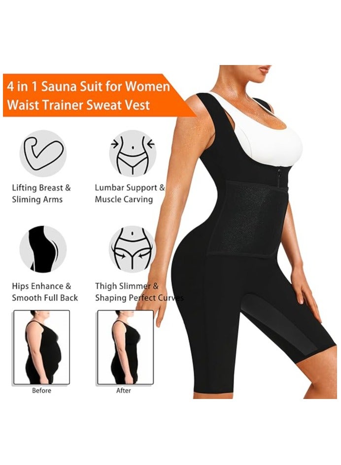 Sauna Suits for Women Full Body Sauna Waist Trainer Vest Workout Sweat Suits Sauna Jumpsuits Slimming Body Shaper - Image 4
