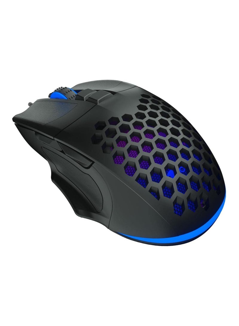 ليكو ماوس ألعاب Lecoo MS107 سلكي RGB LED مضيء بوزن 103 جرام، مادة مضادة للعرق، تصميم مثقوب، مستشعر بصري 3200 ديسيبل متوحد الخواص، 7 أزرار، أسود - Image 4