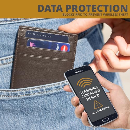 GARZINI محفظة غارزيني السحرية للرجال، محفظة بسيطة مع حامل بطاقات RFID، محفظة جلدية لـ 10 بطاقات، أزرق ياقوتي - Image 5