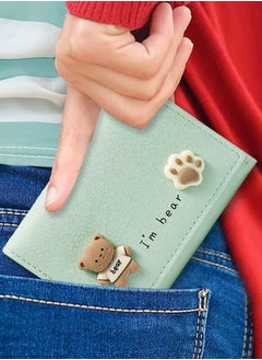 Excefore Small Wallet, Cartoon Cute Wallet for Girls, Trifold Wallet Slim Coin Purse Cash Pocket ID Window, PU Leather Slim Purse  - Image 5