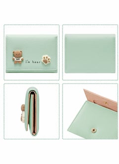 Excefore Small Wallet, Cartoon Cute Wallet for Girls, Trifold Wallet Slim Coin Purse Cash Pocket ID Window, PU Leather Slim Purse  - Image 3