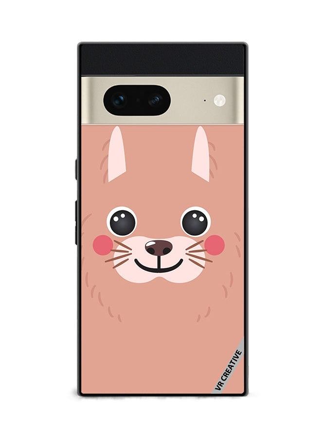 VR CREATIVE - Protective Case Cover For Google Pixel 7 Lama Cartoon Face Design Multicolour - Image 1