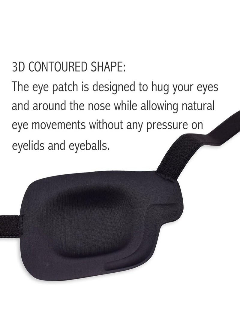 Bukela 3D Eye Patch, Comfortable Pirate Eye Mask, Adjustable Amblyopia Lazy Eye Patches, One Eye Cover for after Surgery or Pirate Cosplay, Medical Eyepatch for Adults and Kids (Left Eye)  - Image 2
