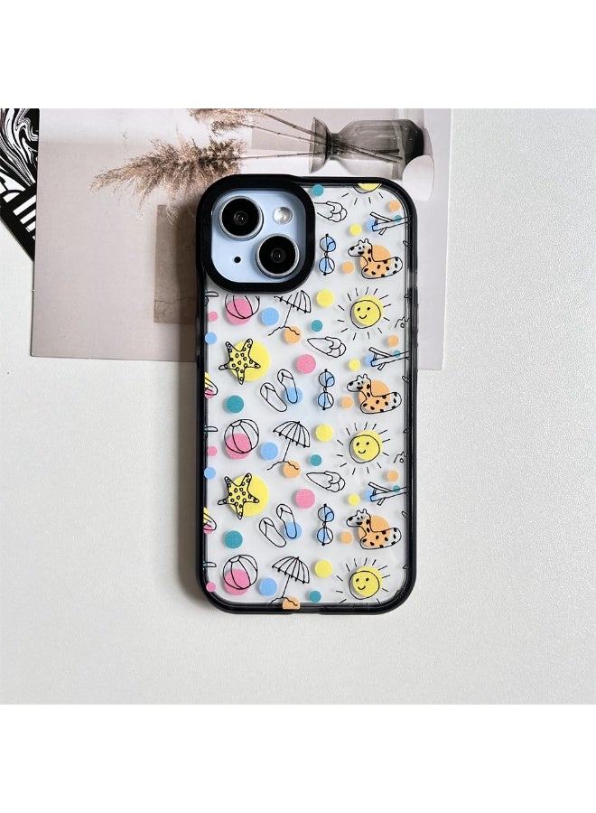 NIBEMINENT Beach By The Sea In Summer Protective TPU Case Cover For iPhone 15 Clear - Image 1