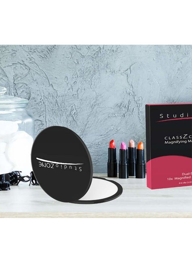 StudioZONE BEST COMPACT MIRROR - 10X MAGNIFYING MakeUp Mirror - Perfect for Purses - Travel - 2-sided with 10X Magnifying Mirror and 1x Mirror - ClassZ Compact Mirror - Image 4