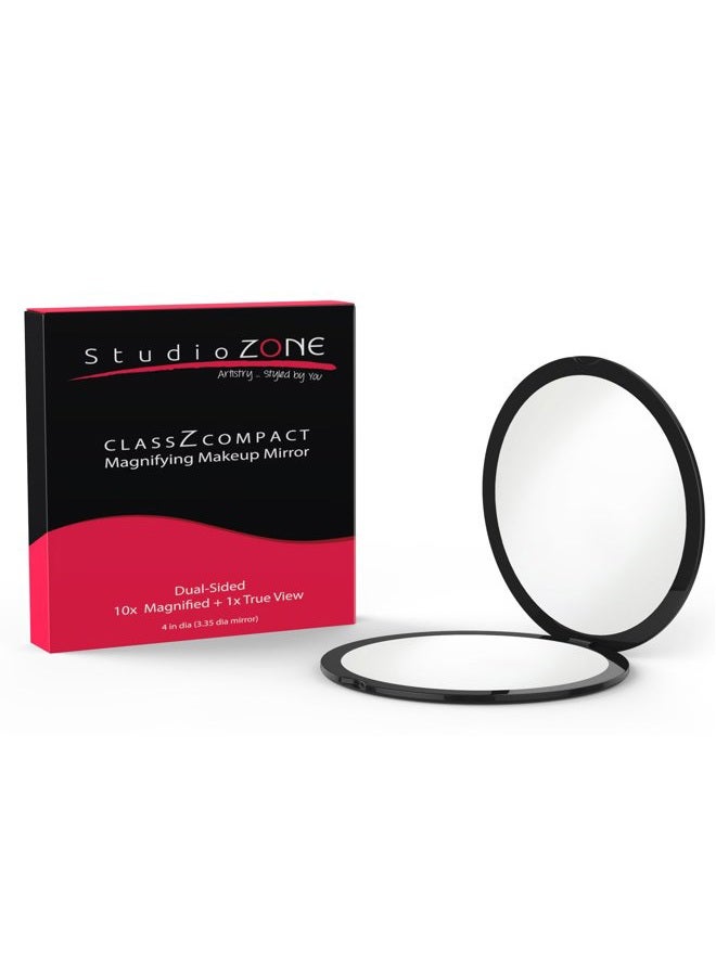 StudioZONE BEST COMPACT MIRROR - 10X MAGNIFYING MakeUp Mirror - Perfect for Purses - Travel - 2-sided with 10X Magnifying Mirror and 1x Mirror - ClassZ Compact Mirror - Image 5
