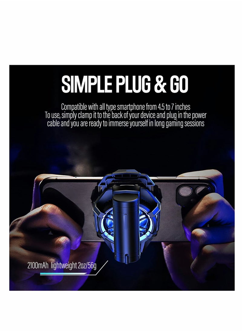 KASTWAVE - Phone Cooler with Rechargeable Battery, Phone Cooling Fan for Gaming Fit All Types of iPhone Android Smartphones - Image 1