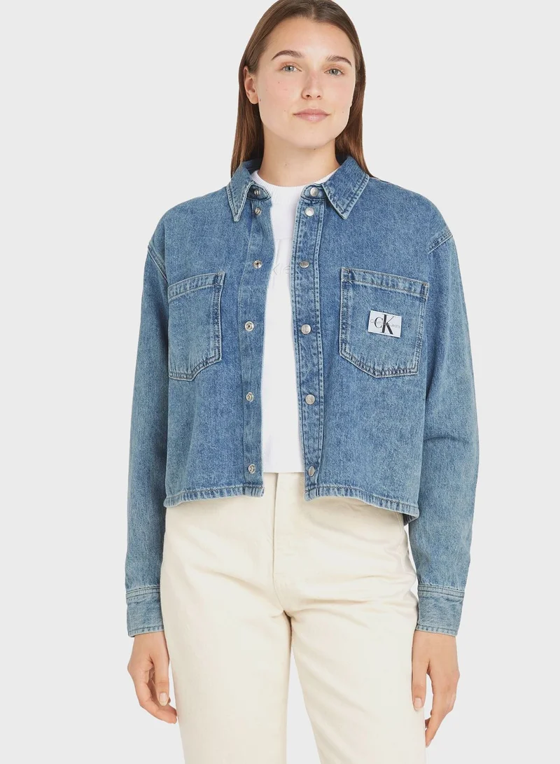Calvin Klein Jeans Pocket Detail Button Down Denim Shirt