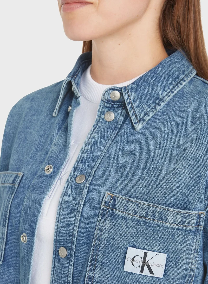 Calvin Klein Jeans Pocket Detail Button Down Denim Shirt