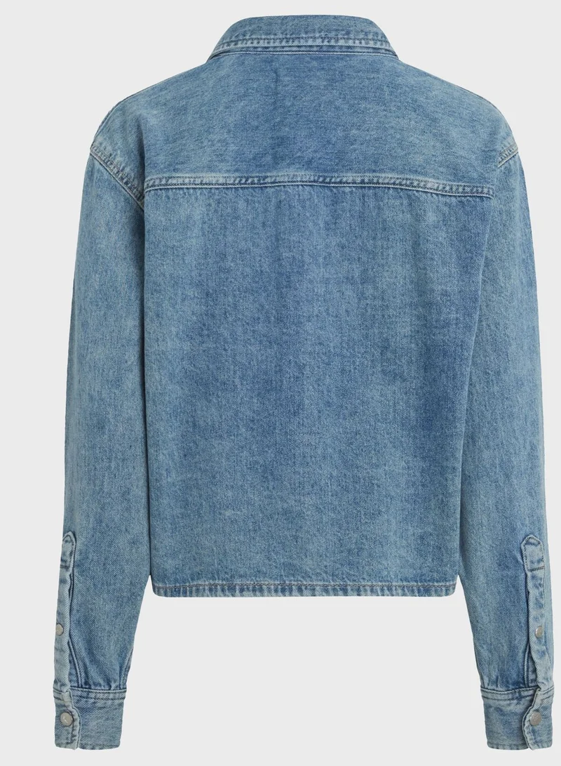 Calvin Klein Jeans Pocket Detail Button Down Denim Shirt