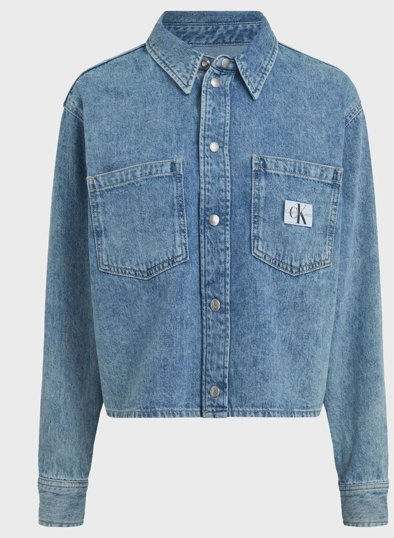 Calvin Klein Jeans Pocket Detail Button Down Denim Shirt