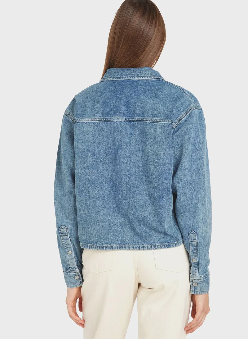 Calvin Klein Jeans Pocket Detail Button Down Denim Shirt