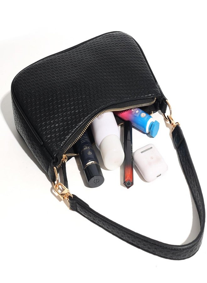 VODIU Clutch Tote Handbags with 2 Removable Straps and Zipper Closure Crossbody Bags Shoulder Purse Handbag for Women, B-black, Medium - Image 4