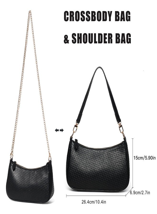 VODIU Clutch Tote Handbags with 2 Removable Straps and Zipper Closure Crossbody Bags Shoulder Purse Handbag for Women, B-black, Medium - Image 3