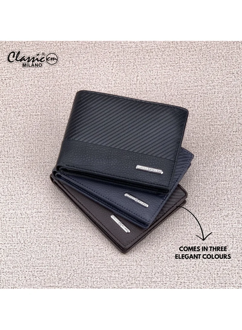 Classic Milano Brown (CNH-9) Classic Milano Genuine Leather Wallet for Men – Slim Bifold Men’s Wallet with RFID Blocking, Multiple Card Slots – Stylish Mens Purse Wallets Gift for Husband, Father for Men | Best Price UAE
