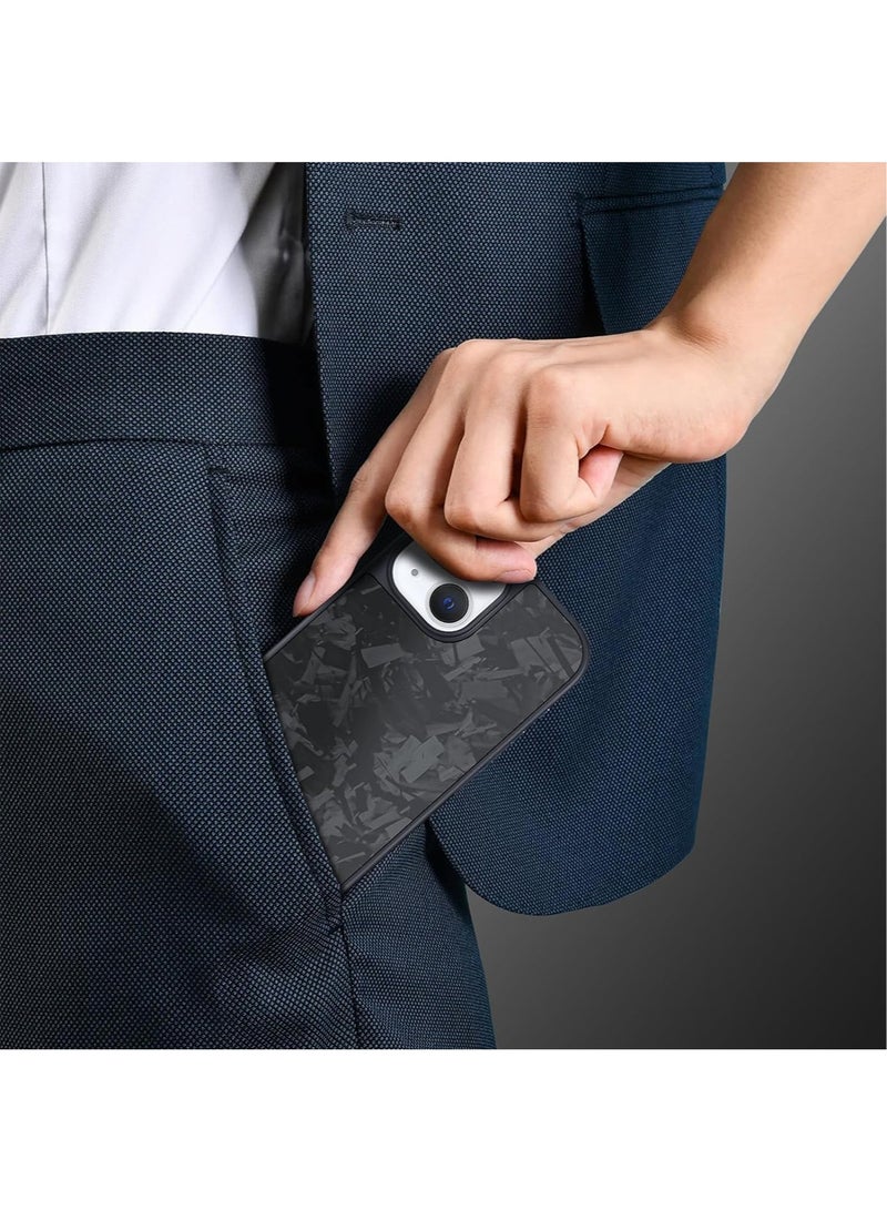 MONOCARBON Forged Real Carbon Fiber for iPhone 15 Case Cover [MagSafe Compatible] Military Grade - Matte Black - Image 2
