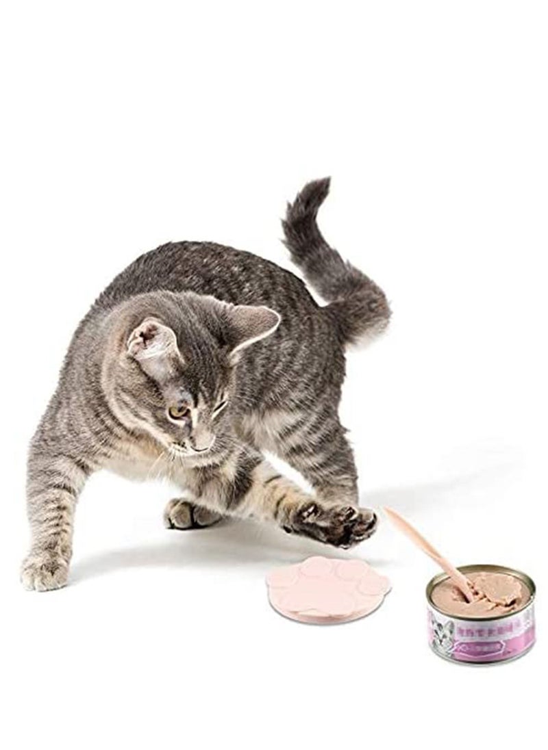Y&D - Pet Food Can Lids and Spoons, Universal BPA Free Silicone Covers for Dog Cat Food, One Cap Fit Most Standard Size Canned (Pink) - Image 1