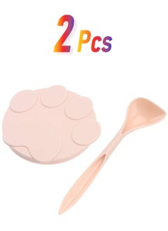 Y&D Pet Food Can Lids and Spoons, Universal BPA Free Silicone Covers for Dog Cat Food, One Cap Fit Most Standard Size Canned (Pink)  - Image 1